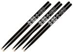 Vic Firth Am Classic Black 5A Wood Sticks 3 Pack Front View